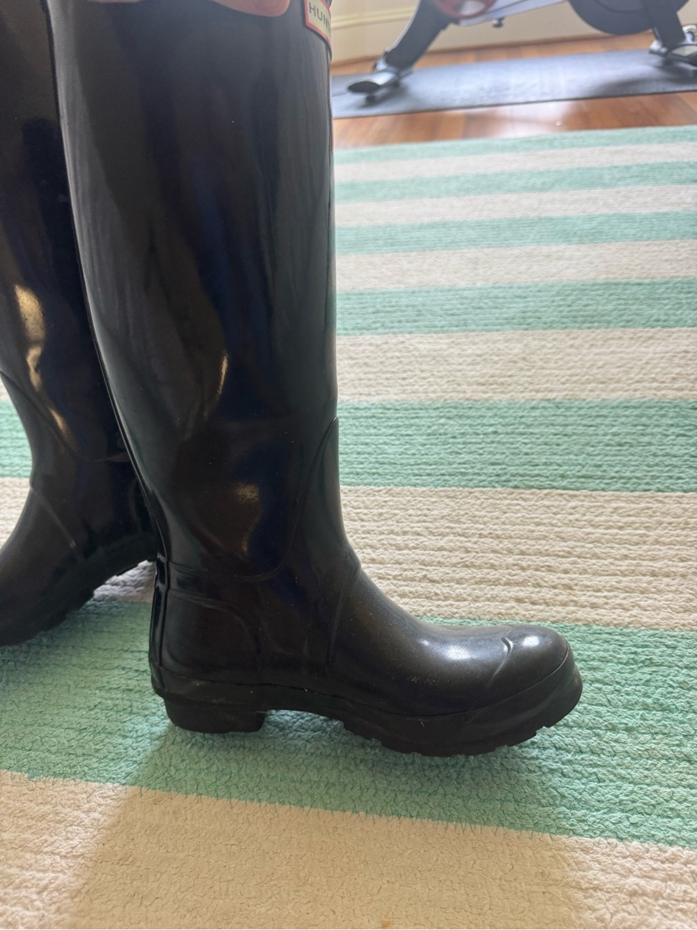 Hunter Women's Tall Gloss Rain Boots - Black - Picture 3 of 7